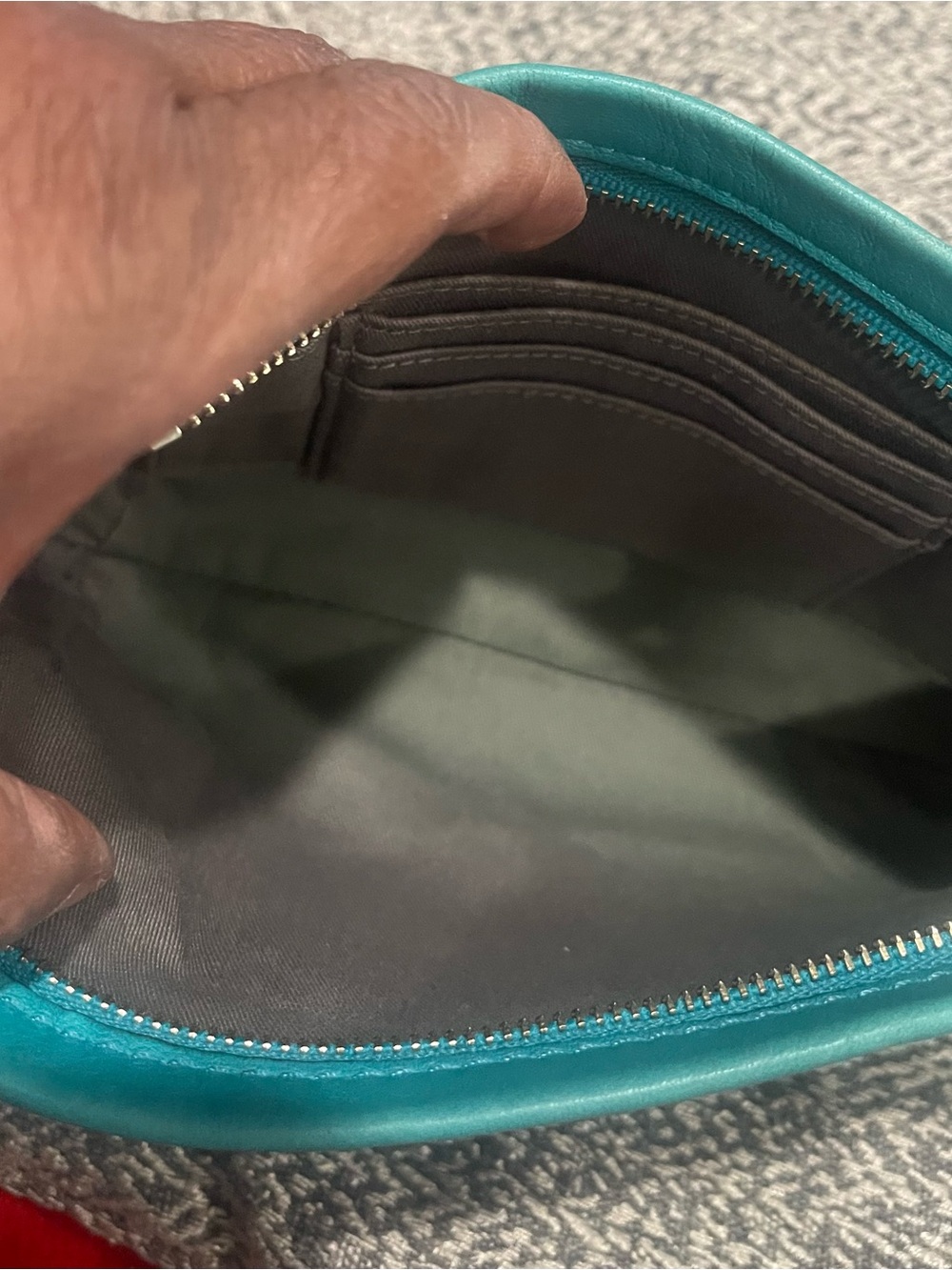 COACH Teal Leather Wristlet Clutch - Picture 7 of 7